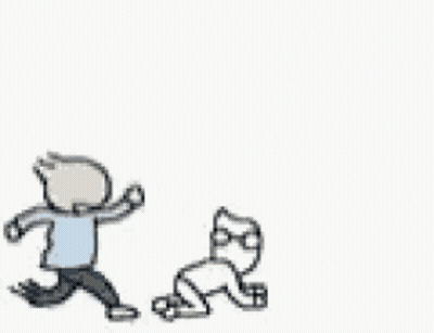 A Cartoon Of A Man Kicking A Cat . GIF