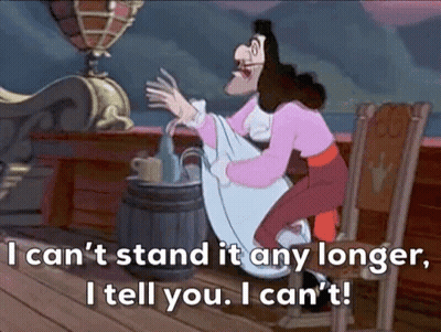 A Cartoon Of A Man Kneeling Down On A Boat With The Words I Can 'T Stand It Any Longer GIF