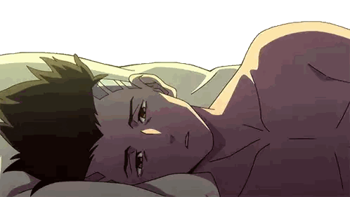 A Cartoon Of A Man Laying Down With His Head On A Pillow Sticker
