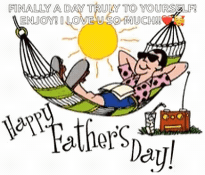 A Cartoon Of A Man Laying In A Hammock . GIF
