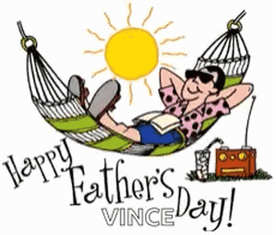 A Cartoon Of A Man Laying In A Hammock On Father 'S Day GIF