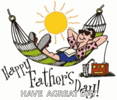 A Cartoon Of A Man Laying In A Hammock Reading A Book . GIF