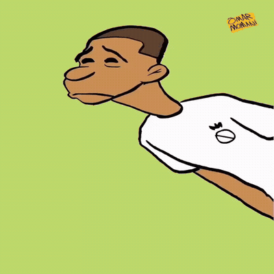 A Cartoon Of A Man Laying On A Bed Holding A Picture Frame With A Sticker That Says Oscar Picasso GIF