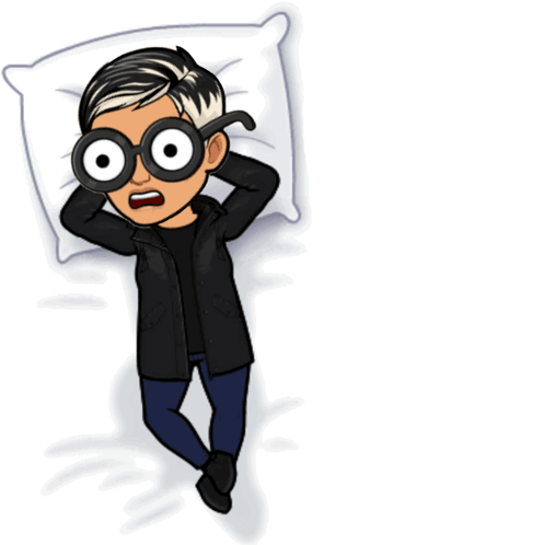 A Cartoon Of A Man Laying On A Pillow With The Words " I Woke Up Like This " Above Him GIF
