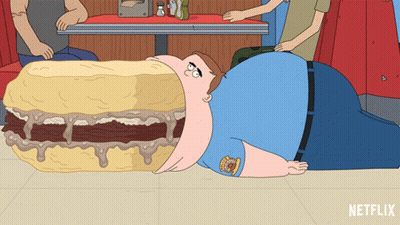 A Cartoon Of A Man Laying On The Floor With A Netflix Logo In The Background GIF