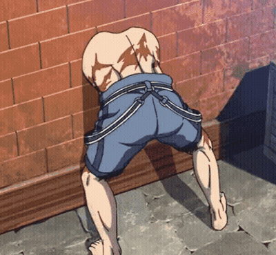 A Cartoon Of A Man Leaning Against A Wall GIF