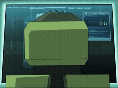 A Cartoon Of A Man Looking At A Computer Screen With The Number 11 On The Screen GIF
