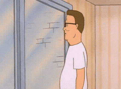 A Cartoon Of A Man Looking Out A Window With The Words Show Off GIF