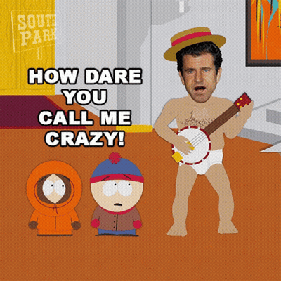 A Cartoon Of A Man Playing A Banjo With The Words How Dare You Call Me Crazy Below Him GIF
