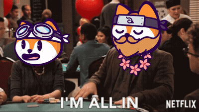 A Cartoon Of A Man Playing Poker With The Words I 'M All In On The Bottom GIF