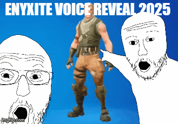 A Cartoon Of A Man Pointing At Another Man With The Words Enyxite Voice Reveal 2025 GIF