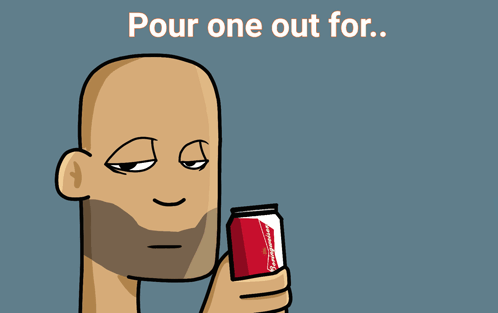 A Cartoon Of A Man Pouring Something Into His Mouth With The Words Pour One Out For Below Him GIF