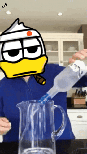 A Cartoon Of A Man Pouring Water Into A Pitcher GIF