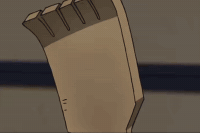 A Cartoon Of A Man Reading A Book And Holding A Wooden Stick With The Number 3 On It GIF