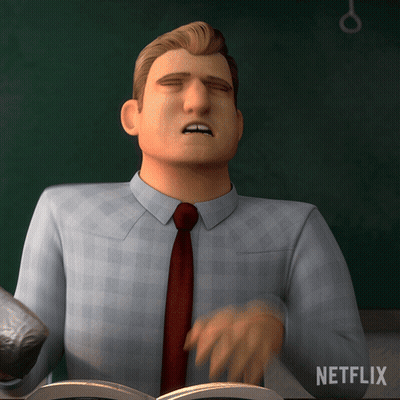 A Cartoon Of A Man Reading A Book With Netflix Written On The Bottom GIF