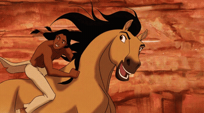 A Cartoon Of A Man Riding A Horse GIF