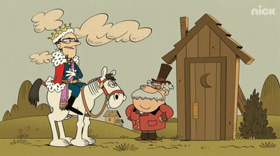 A Cartoon Of A Man Riding A Horse With A Nick Logo In The Corner GIF