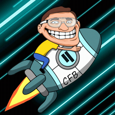 A Cartoon Of A Man Riding A Rocket That Says Cbf On It GIF