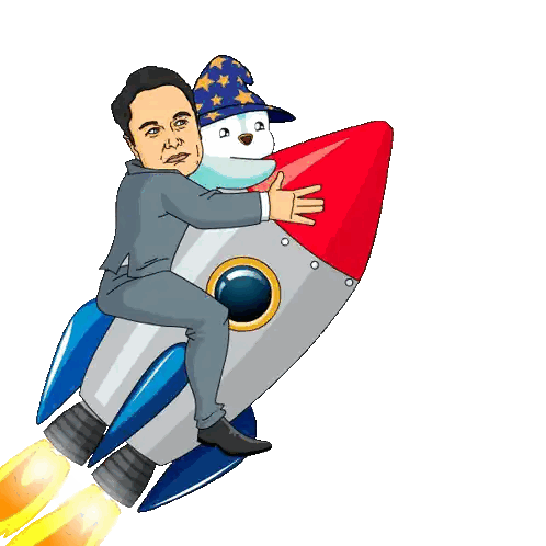 A Cartoon Of A Man Riding A Rocket With A Dog On His Back Sticker