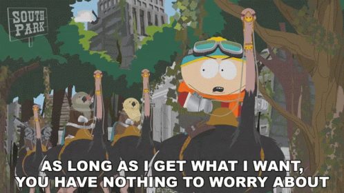 A Cartoon Of A Man Riding An Ostrich With A Sign That Says South Park GIF