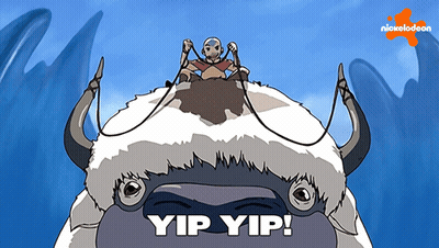 A Cartoon Of A Man Riding On The Back Of A Buffalo With The Words Yip Yip Written On It GIF