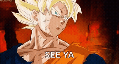 A Cartoon Of A Man Saying `` See Ya '' In Front Of A Fire Background . GIF