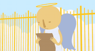 A Cartoon Of A Man Signing A Document With A Pencil GIF