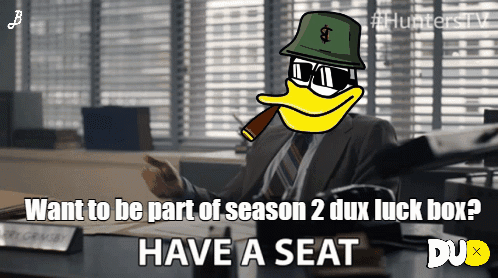 Man Sitting At Desk With Want To Be Part Of Season 2 Dux Luck Box GIF