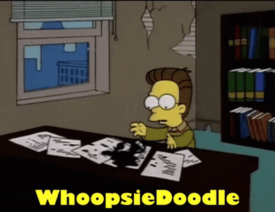 A Cartoon Of A Man Sitting At A Desk With The Words Whoopsie Doodle On The Bottom GIF