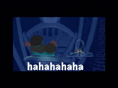 A Cartoon Of A Man Sitting In A Chair With The Words ' Hahahaha ' On The Bottom Right GIF