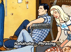 A Cartoon Of A Man Sitting In A Chair With The Words ' Hahahaha Phrasing ' On The Bottom GIF