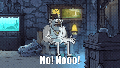 A Cartoon Of A Man Sitting In A Chair With The Words No Nooo GIF