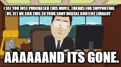 A Cartoon Of A Man Sitting In Front Of A Computer With The Words " I See You Just Purchased This Movie " GIF