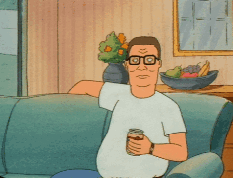A Cartoon Of A Man Sitting On A Couch Holding A Can Of Soda GIF