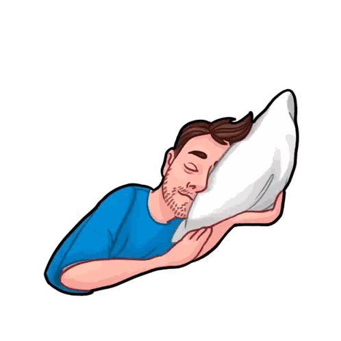 A Cartoon Of A Man Sleeping With A Pillow And A Thought Bubble That Says Qyd Betting Sticker