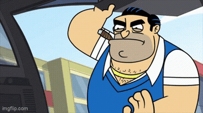 A Cartoon Of A Man Smoking A Cigarette In A Car With Imgflip.com At The Bottom GIF
