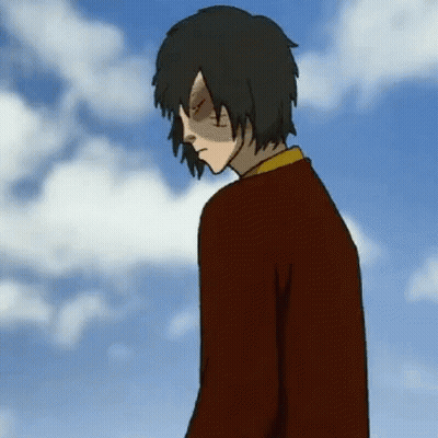 A Cartoon Of A Man Standing In Front Of A Blue Sky With Clouds . GIF