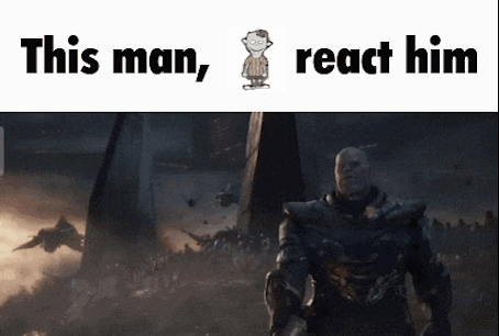 A Cartoon Of A Man Standing In Front Of A Crowd With The Words `` This Man , React Him '' GIF