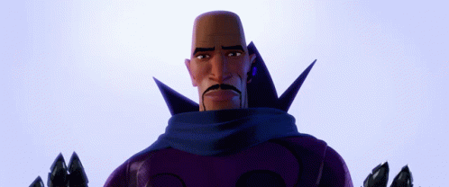 A Cartoon Of A Man Standing In Front Of A Sign That Says Buzz GIF