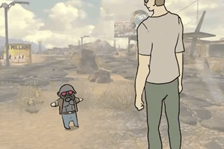 A Cartoon Of A Man Standing In Front Of A Sign That Says " Million " GIF