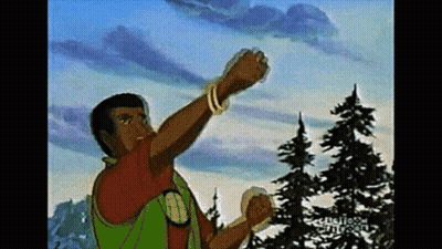 A Cartoon Of A Man Standing In Front Of Trees With The Words Cartoon Network On The Bottom Right GIF