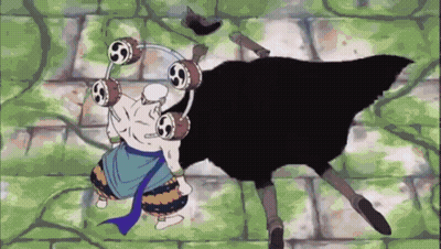 A Cartoon Of A Man Standing Next To A Black Ostrich In A Forest . GIF