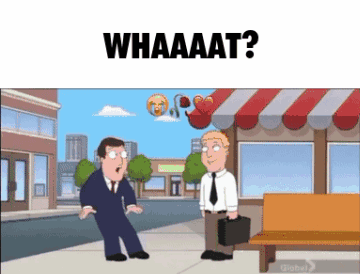 A Cartoon Of A Man Standing Next To Another Man With The Words Whaaaat Written On The Bottom GIF