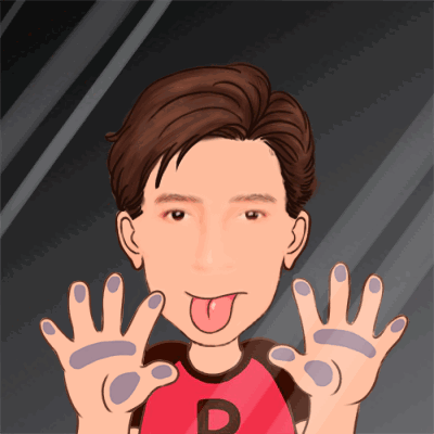 A Cartoon Of A Man Sticking His Tongue Out And Wearing A Red Shirt With The Letter P On It GIF