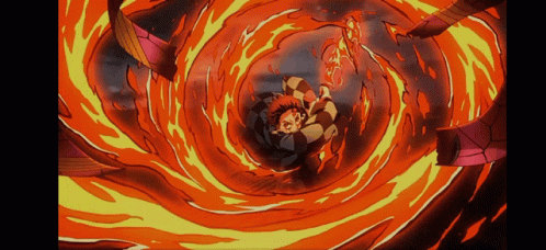 A Cartoon Of A Man Surrounded By Fire GIF