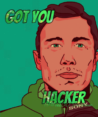 A Cartoon Of A Man Taking A Picture With The Words Got You Hacker Behind Him GIF