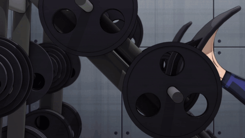 A Cartoon Of A Man Using A Leg Press Machine In A Gym With A Bottle Of Aquafina On The Floor GIF