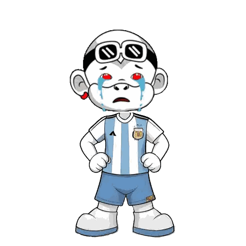 A Cartoon Of A Man Wearing A Argentina Jersey Sticker