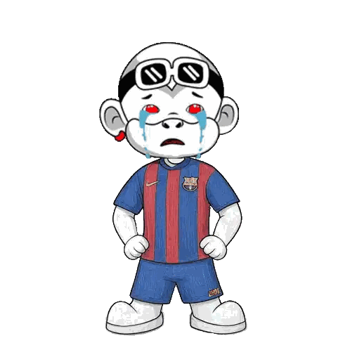 A Cartoon Of A Man Wearing A Barcelona Jersey Sticker