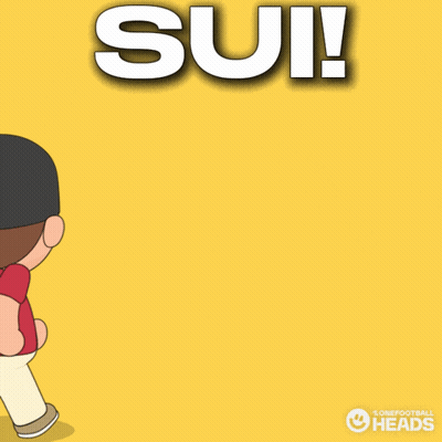 A Cartoon Of A Man Wearing A Baseball Cap With The Word Sui Written Above Him GIF